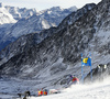 Tessa Worley of France skiing in the first run of the women giant slalom opening race of the Audi FIS Alpine skiing World cup in Soelden, Austria. Opening women giant slalom race of the Audi FIS Alpine skiing World cup, was held on Rettenbach glacier above Soelden, Austria, on Saturday, 28th of October 2017.
