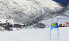 Overview to finish area from the course of the first run of the women giant slalom opening race of the Audi FIS Alpine skiing World cup in Soelden, Austria. Opening women giant slalom race of the Audi FIS Alpine skiing World cup, was held on Rettenbach glacier above Soelden, Austria, on Saturday, 28th of October 2017.
