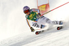 Viktoria Rebensburg of Germany skiing in the first run of the women giant slalom opening race of the Audi FIS Alpine skiing World cup in Soelden, Austria. Opening women giant slalom race of the Audi FIS Alpine skiing World cup, was held on Rettenbach glacier above Soelden, Austria, on Saturday, 28th of October 2017.
