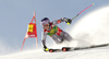 Tessa Worley of France skiing in the first run of the women giant slalom opening race of the Audi FIS Alpine skiing World cup in Soelden, Austria. Opening women giant slalom race of the Audi FIS Alpine skiing World cup, was held on Rettenbach glacier above Soelden, Austria, on Saturday, 28th of October 2017.
