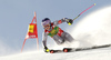 Tessa Worley of France skiing in the first run of the women giant slalom opening race of the Audi FIS Alpine skiing World cup in Soelden, Austria. Opening women giant slalom race of the Audi FIS Alpine skiing World cup, was held on Rettenbach glacier above Soelden, Austria, on Saturday, 28th of October 2017.
