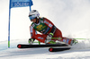 Mina Fuerst Holtmann of Norway skiing in the first run of the women giant slalom opening race of the Audi FIS Alpine skiing World cup in Soelden, Austria. Opening women giant slalom race of the Audi FIS Alpine skiing World cup, was held on Rettenbach glacier above Soelden, Austria, on Saturday, 28th of October 2017.
