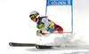 Aline Danioth of Switzerland skiing in the first run of the women giant slalom opening race of the Audi FIS Alpine skiing World cup in Soelden, Austria. Opening women giant slalom race of the Audi FIS Alpine skiing World cup, was held on Rettenbach glacier above Soelden, Austria, on Saturday, 28th of October 2017.
