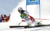 Jasmina Suter of Switzerland skiing in the first run of the women giant slalom opening race of the Audi FIS Alpine skiing World cup in Soelden, Austria. Opening women giant slalom race of the Audi FIS Alpine skiing World cup, was held on Rettenbach glacier above Soelden, Austria, on Saturday, 28th of October 2017.
