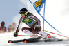 Estelle Alphand of Sweden skiing in the first run of the women giant slalom opening race of the Audi FIS Alpine skiing World cup in Soelden, Austria. Opening women giant slalom race of the Audi FIS Alpine skiing World cup, was held on Rettenbach glacier above Soelden, Austria, on Saturday, 28th of October 2017.
