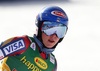 Fifth placed Mikaela Shiffrin of USA reacts in finish of the second run of the women giant slalom opening race of the Audi FIS Alpine skiing World cup in Soelden, Austria. Opening women giant slalom race of the Audi FIS Alpine skiing World cup, was held on Rettenbach glacier above Soelden, Austria, on Saturday, 28th of October 2017.
