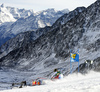 Lara Gut of Switzerland skiing in the first run of the women giant slalom opening race of the Audi FIS Alpine skiing World cup in Soelden, Austria. Opening women giant slalom race of the Audi FIS Alpine skiing World cup, was held on Rettenbach glacier above Soelden, Austria, on Saturday, 28th of October 2017.
