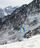Sara Hector of Sweden skiing in the first run of the women giant slalom opening race of the Audi FIS Alpine skiing World cup in Soelden, Austria. Opening women giant slalom race of the Audi FIS Alpine skiing World cup, was held on Rettenbach glacier above Soelden, Austria, on Saturday, 28th of October 2017.

