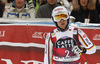 Winner Josef Ferstl of Germany reacts in the finish of the men super-g race of the Audi FIS Alpine skiing World cup in Val Gardena, Italy. Men super-g race of the Audi FIS Alpine skiing World cup, was held on Saslong course in Val Gardena Groeden, Italy, on Friday, 15th of December 2017.
