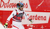 Third placed Matthias Mayer of Austria reacts in the finish of the men super-g race of the Audi FIS Alpine skiing World cup in Val Gardena, Italy. Men super-g race of the Audi FIS Alpine skiing World cup, was held on Saslong course in Val Gardena Groeden, Italy, on Friday, 15th of December 2017.
