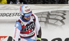 Mauro Caviezel of Switzerland reacts in the finish of the men super-g race of the Audi FIS Alpine skiing World cup in Val Gardena, Italy. Men super-g race of the Audi FIS Alpine skiing World cup, was held on Saslong course in Val Gardena Groeden, Italy, on Friday, 15th of December 2017.
