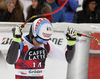 Mauro Caviezel of Switzerland reacts in the finish of the men super-g race of the Audi FIS Alpine skiing World cup in Val Gardena, Italy. Men super-g race of the Audi FIS Alpine skiing World cup, was held on Saslong course in Val Gardena Groeden, Italy, on Friday, 15th of December 2017.
