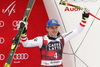 Third placed Matthias Mayer of Austria celebrates his medal won in the men super-g race of the Audi FIS Alpine skiing World cup in Val Gardena, Italy. Men super-g race of the Audi FIS Alpine skiing World cup, was held on Saslong course in Val Gardena Groeden, Italy, on Friday, 15th of December 2017.
