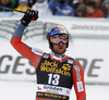 Winner Aksel Lund Svindal of Norway reacts in finish of the men downhill race of the Audi FIS Alpine skiing World cup in Val Gardena, Italy. Men downhill race of the Audi FIS Alpine skiing World cup, was held on Saslong course in Val Gardena Groeden, Italy, on Saturday, 16th of December 2017.
