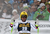 Third placed Max Franz of Austria reacts in finish of the men downhill race of the Audi FIS Alpine skiing World cup in Val Gardena, Italy. Men downhill race of the Audi FIS Alpine skiing World cup, was held on Saslong course in Val Gardena Groeden, Italy, on Saturday, 16th of December 2017.
