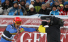 Fifth placed Christof Innerhofer of Italy reacts in finish of the men downhill race of the Audi FIS Alpine skiing World cup in Val Gardena, Italy. Men downhill race of the Audi FIS Alpine skiing World cup, was held on Saslong course in Val Gardena Groeden, Italy, on Saturday, 16th of December 2017.
