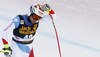 Urs Kryenbuehl of Switzerland reacts in finish of the men downhill race of the Audi FIS Alpine skiing World cup in Val Gardena, Italy. Men downhill race of the Audi FIS Alpine skiing World cup, was held on Saslong course in Val Gardena Groeden, Italy, on Saturday, 16th of December 2017.
