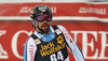 Andreas Romar of Finland reacts in finish of the men downhill race of the Audi FIS Alpine skiing World cup in Val Gardena, Italy. Men downhill race of the Audi FIS Alpine skiing World cup, was held on Saslong course in Val Gardena Groeden, Italy, on Saturday, 16th of December 2017.
