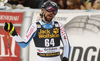 Andreas Romar of Finland reacts in finish of the men downhill race of the Audi FIS Alpine skiing World cup in Val Gardena, Italy. Men downhill race of the Audi FIS Alpine skiing World cup, was held on Saslong course in Val Gardena Groeden, Italy, on Saturday, 16th of December 2017.
