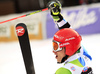 Third placed Zan Kranjec of Slovenia reacts in the finish of the second run of the men giant slalom race of the Audi FIS Alpine skiing World cup in Alta Badia, Italy. Men giant slalom race of the Audi FIS Alpine skiing World cup, was held on Gran Risa course in Alta Badia, Italy, on Sunday, 17th of December 2017.
