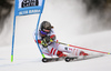 Manuel Feller of Austria skiing in the first run of the men giant slalom race of the Audi FIS Alpine skiing World cup in Alta Badia, Italy. Men giant slalom race of the Audi FIS Alpine skiing World cup, was held on Gran Risa course in Alta Badia, Italy, on Sunday, 17th of December 2017.
