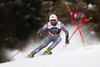 Thomas Fanara of France skiing in the first run of the men giant slalom race of the Audi FIS Alpine skiing World cup in Alta Badia, Italy. Men giant slalom race of the Audi FIS Alpine skiing World cup, was held on Gran Risa course in Alta Badia, Italy, on Sunday, 17th of December 2017.
