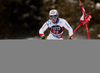 Loic Meillard of Switzerland skiing in the first run of the men giant slalom race of the Audi FIS Alpine skiing World cup in Alta Badia, Italy. Men giant slalom race of the Audi FIS Alpine skiing World cup, was held on Gran Risa course in Alta Badia, Italy, on Sunday, 17th of December 2017.
