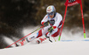 Loic Meillard of Switzerland skiing in the first run of the men giant slalom race of the Audi FIS Alpine skiing World cup in Alta Badia, Italy. Men giant slalom race of the Audi FIS Alpine skiing World cup, was held on Gran Risa course in Alta Badia, Italy, on Sunday, 17th of December 2017.
