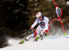 Elia Zurbriggen of Switzerland skiing in the first run of the men giant slalom race of the Audi FIS Alpine skiing World cup in Alta Badia, Italy. Men giant slalom race of the Audi FIS Alpine skiing World cup, was held on Gran Risa course in Alta Badia, Italy, on Sunday, 17th of December 2017.
