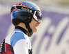 Loic Meillard of Switzerland reacts in the finish of the second run of the men giant slalom race of the Audi FIS Alpine skiing World cup in Alta Badia, Italy. Men giant slalom race of the Audi FIS Alpine skiing World cup, was held on Gran Risa course in Alta Badia, Italy, on Sunday, 17th of December 2017.
