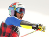 Luca De Aliprandini of Italy reacts in the finish of the second run of the men giant slalom race of the Audi FIS Alpine skiing World cup in Alta Badia, Italy. Men giant slalom race of the Audi FIS Alpine skiing World cup, was held on Gran Risa course in Alta Badia, Italy, on Sunday, 17th of December 2017.
