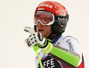 Zan Kranjec of Slovenia reacts in the finish of the second run of the men giant slalom race of the Audi FIS Alpine skiing World cup in Alta Badia, Italy. Men giant slalom race of the Audi FIS Alpine skiing World cup, was held on Gran Risa course in Alta Badia, Italy, on Sunday, 17th of December 2017.
