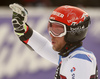 Justin Murisier of Switzerland reacts in the finish of the second run of the men giant slalom race of the Audi FIS Alpine skiing World cup in Alta Badia, Italy. Men giant slalom race of the Audi FIS Alpine skiing World cup, was held on Gran Risa course in Alta Badia, Italy, on Sunday, 17th of December 2017.
