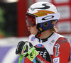 Henrik Kristoffersen of Norway reacts in the finish of the second run of the men giant slalom race of the Audi FIS Alpine skiing World cup in Alta Badia, Italy. Men giant slalom race of the Audi FIS Alpine skiing World cup, was held on Gran Risa course in Alta Badia, Italy, on Sunday, 17th of December 2017.
