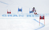 Marcel Hirscher of Austria skiing in the second run of the men giant slalom race of the Audi FIS Alpine skiing World cup in Alta Badia, Italy. Men giant slalom race of the Audi FIS Alpine skiing World cup, was held on Gran Risa course in Alta Badia, Italy, on Sunday, 17th of December 2017.
