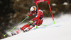 Henrik Kristoffersen of Norway skiing in the first run of the men giant slalom race of the Audi FIS Alpine skiing World cup in Alta Badia, Italy. Men giant slalom race of the Audi FIS Alpine skiing World cup, was held on Gran Risa course in Alta Badia, Italy, on Sunday, 17th of December 2017.
