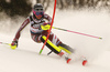 Frida Hansdotter of Sweden skiing in the first run of the women Snow Queen Trophy slalom race of the Audi FIS Alpine skiing World cup in Zagreb, Croatia. Women slalom race of the Audi FIS Alpine skiing World cup, was held on Sljeme above Zagreb, Croatia, on Wednesday, 3rd of January 2018.
