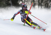 Erin Mielzynski of Canada skiing in the first run of the women Snow Queen Trophy slalom race of the Audi FIS Alpine skiing World cup in Zagreb, Croatia. Women slalom race of the Audi FIS Alpine skiing World cup, was held on Sljeme above Zagreb, Croatia, on Wednesday, 3rd of January 2018.
