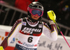 Frida Hansdotter of Sweden reacts in finish of the second run of the women Snow Queen Trophy slalom race of the Audi FIS Alpine skiing World cup in Zagreb, Croatia. Women slalom race of the Audi FIS Alpine skiing World cup, was held on Sljeme above Zagreb, Croatia, on Wednesday, 3rd of January 2018.
