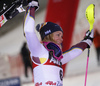 Frida Hansdotter of Sweden celebrates her medal won in the women Snow Queen Trophy slalom race of the Audi FIS Alpine skiing World cup in Zagreb, Croatia. Women slalom race of the Audi FIS Alpine skiing World cup, was held on Sljeme above Zagreb, Croatia, on Wednesday, 3rd of January 2018. <br> 

