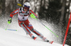 Henrik Kristoffersen of Norway skiing in the first run of the men Snow Queen Trophy slalom race of the Audi FIS Alpine skiing World cup in Zagreb, Croatia. Men slalom race of the Audi FIS Alpine skiing World cup, was held on Sljeme above Zagreb, Croatia, on Thursday, 4th of January 2018.
