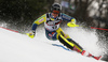 Mattias Hargin of Sweden skiing in the first run of the men Snow Queen Trophy slalom race of the Audi FIS Alpine skiing World cup in Zagreb, Croatia. Men slalom race of the Audi FIS Alpine skiing World cup, was held on Sljeme above Zagreb, Croatia, on Thursday, 4th of January 2018.
