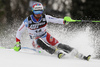 Luca Aerni of Switzerland skiing in the first run of the men Snow Queen Trophy slalom race of the Audi FIS Alpine skiing World cup in Zagreb, Croatia. Men slalom race of the Audi FIS Alpine skiing World cup, was held on Sljeme above Zagreb, Croatia, on Thursday, 4th of January 2018.
