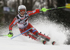 Sebastian Foss-Solevaag of Norway skiing in the first run of the men Snow Queen Trophy slalom race of the Audi FIS Alpine skiing World cup in Zagreb, Croatia. Men slalom race of the Audi FIS Alpine skiing World cup, was held on Sljeme above Zagreb, Croatia, on Thursday, 4th of January 2018.
