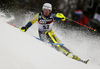 Kristoffer Jakobsen of Sweden skiing in the first run of the men Snow Queen Trophy slalom race of the Audi FIS Alpine skiing World cup in Zagreb, Croatia. Men slalom race of the Audi FIS Alpine skiing World cup, was held on Sljeme above Zagreb, Croatia, on Thursday, 4th of January 2018.
