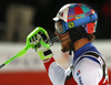 Luca Aerni of Switzerland reacts in the finish of the second run of the men Snow Queen Trophy slalom race of the Audi FIS Alpine skiing World cup in Zagreb, Croatia. Men slalom race of the Audi FIS Alpine skiing World cup, was held on Sljeme above Zagreb, Croatia, on Thursday, 4th of January 2018.
