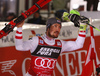 Winner Marcel Hirscher of Austria celebrates his medal won in the men Snow Queen Trophy slalom race of the Audi FIS Alpine skiing World cup in Zagreb, Croatia. Men slalom race of the Audi FIS Alpine skiing World cup, was held on Sljeme above Zagreb, Croatia, on Thursday, 4th of January 2018.
