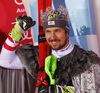 Winner Marcel Hirscher of Austria celebrates his medal won in the men Snow Queen Trophy slalom race of the Audi FIS Alpine skiing World cup in Zagreb, Croatia. Men slalom race of the Audi FIS Alpine skiing World cup, was held on Sljeme above Zagreb, Croatia, on Thursday, 4th of January 2018.
