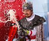 Winner Marcel Hirscher of Austria celebrates his medal won in the men Snow Queen Trophy slalom race of the Audi FIS Alpine skiing World cup in Zagreb, Croatia. Men slalom race of the Audi FIS Alpine skiing World cup, was held on Sljeme above Zagreb, Croatia, on Thursday, 4th of January 2018.
