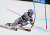 Tessa Worley of France skiing in the first run of the women Golden Fox Trophy giant slalom race of the Audi FIS Alpine skiing World cup in Kranjska Gora, Slovenia. Women giant slalom race of the Audi FIS Alpine skiing World cup, which should be held in Maribor, was due lack of snow and warm temperatures transferred to Kranjska Gora, was held in Kranjska Gora, Slovenia, on Saturday, 6th of January 2018.
